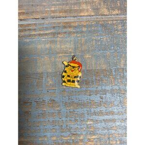 Lucky Cat Enamel Charm Pendant Gold Tone Metal